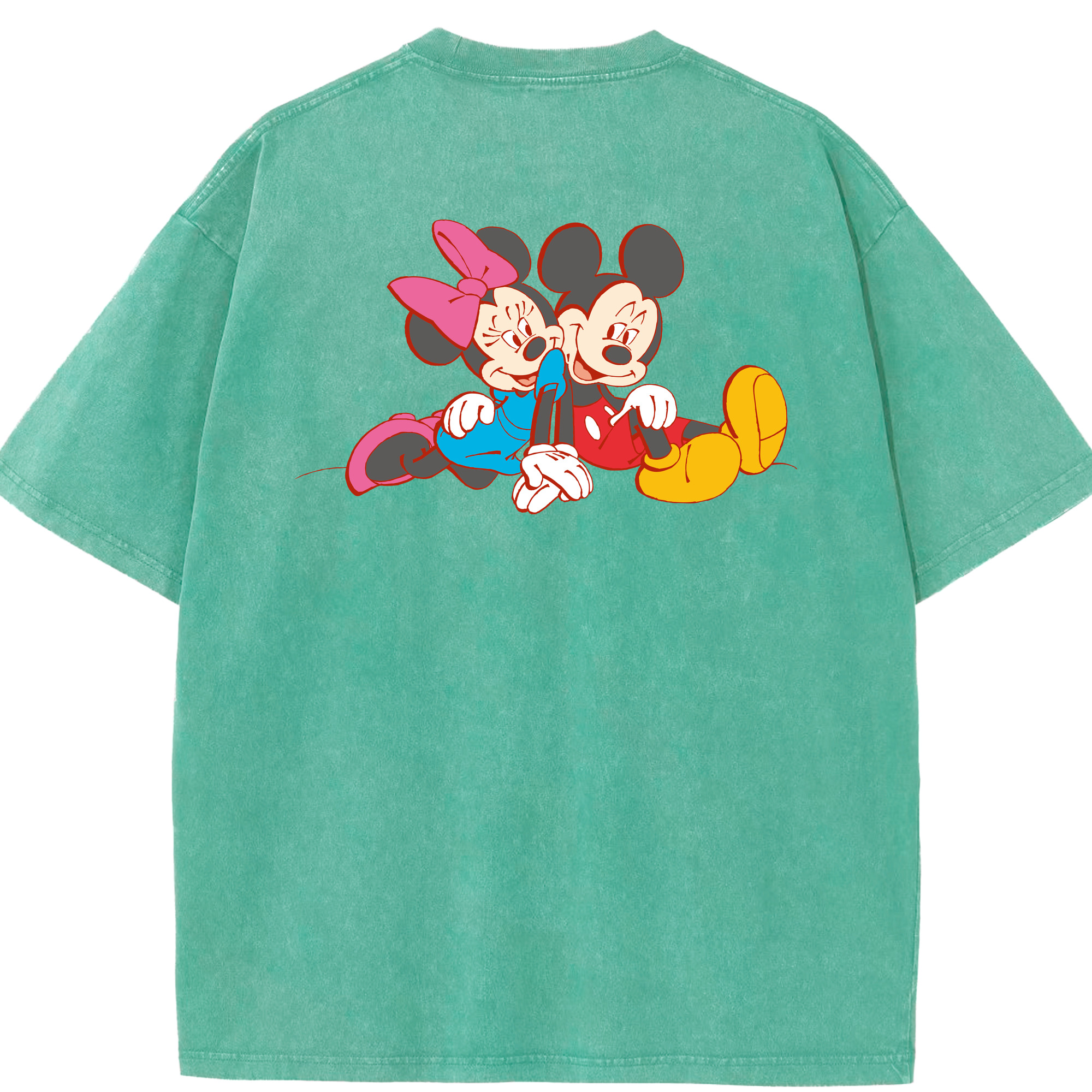 （画像用） ミッキーマウス Mickey Mouse 綿100% ヴィンテージ風 半袖Tシャツ（背面プリント）